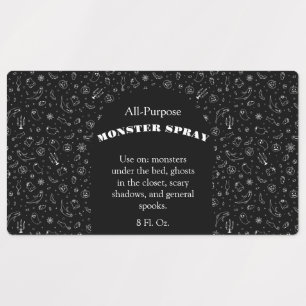 Custom Black Monster Spray Labels