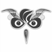 Custom Black Owl Vinyl Sticker. Sticker (Voorkant)