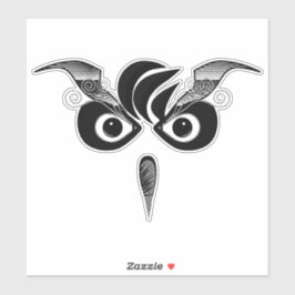 Custom Black Owl Vinyl Sticker. Sticker