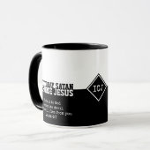Custom Black PAS AUJOURD'HUI SATAN Christian Mug (Devant gauche)