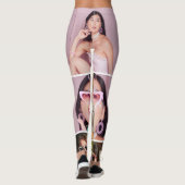 Custom Black Photo Collage Leggings with Text (Dos)
