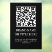 Custom Black QR Code | Modern Minimalist Business Raamsticker (Vel 3)