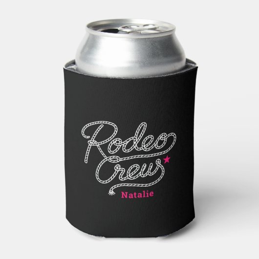 Custom Black Rodeo Crew Western Bachelorette Party Blikjeskoeler (Blikje Voorkant)