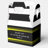 Custom Black Stripes Bruiloft Gable Favor Box Bedankdoosjes (Geopend)