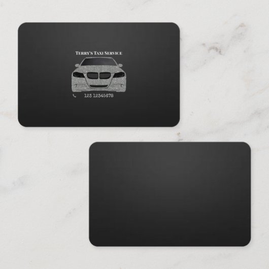 Custom Black Taxi Service Visitekaartje (Voorkant / Achterkant)