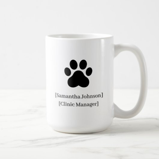 Custom Black Vet Staff Mug | Clinic Logo Ready Koffiemok (Rechts)