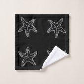 Custom Black White Chic Maison de plage Starfish (Gant de toilette)