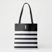 Custom Black & White Monogram Draagtas (Voorkant)