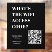 Custom Black WiFi QR | Network Password Display Raamsticker (Vel 2)