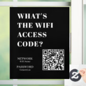 Custom Black WiFi QR | Network Password Display Raamsticker (Huis)
