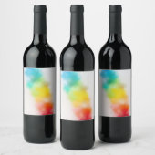 Custom Blank Modern Kleurrijk Roze Rood Geel Blauw Wijn Etiket (Flessen)