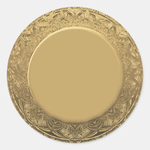 Custom Blank Sjabloon Gouden Faux Folie Ronde Sticker