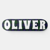 custom blauw en groen Schots tartan dambord Skateboard (Horizontaal)