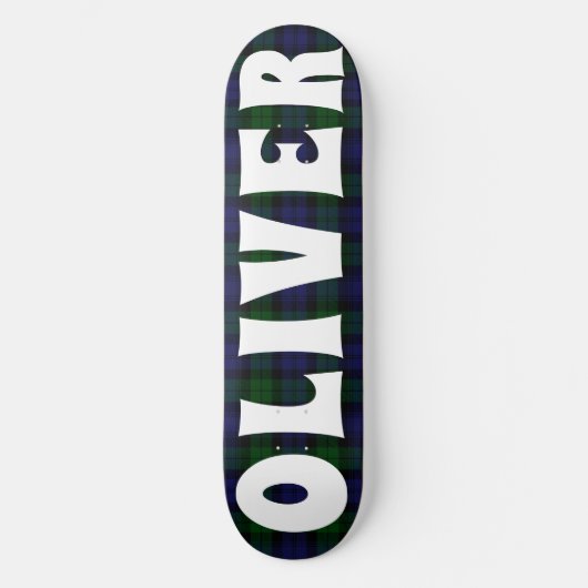 custom blauw en groen Schots tartan dambord Skateboard (Voorkant)
