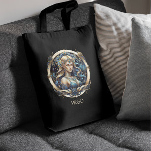 Custom Blauw Goud Hemelse Maagd Fantasy Maagd Draagtas