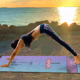 Custom Blauw Paarse Mandala Patroon Lotus Zen Kanj Yogamat