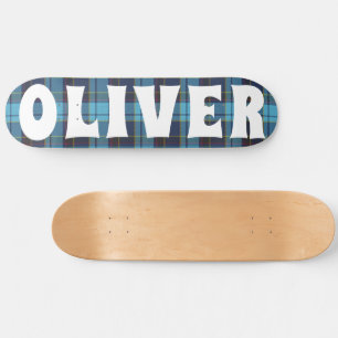 custom blauw Schots tartan dambord Skateboard