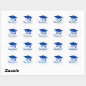 Custom Blauw & Wit Afstuderen Stickers voor Boy (Vel)