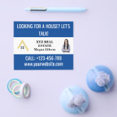 Custom Blauw Wit Vastgoed Logo Promotie Flyer (Enkel)