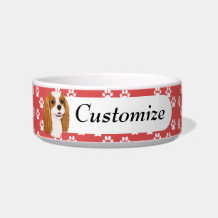 Custom Blenheim Cavalier King Charles Spaniel Voerbakje