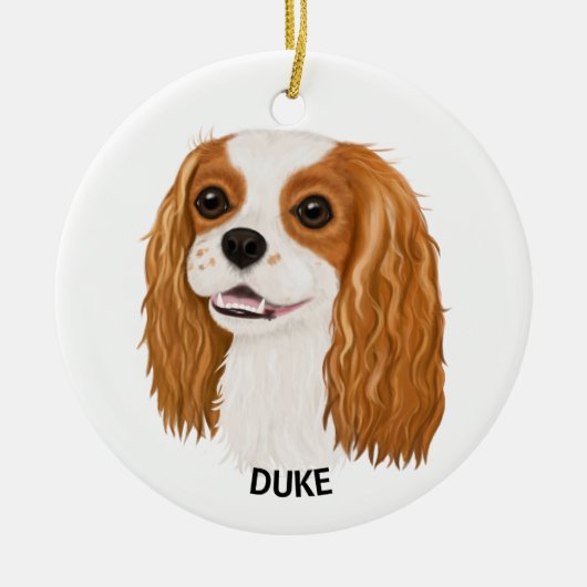 Custom Blenheim Cavalier King Spaniel Keramisch Ornament (Voorkant)
