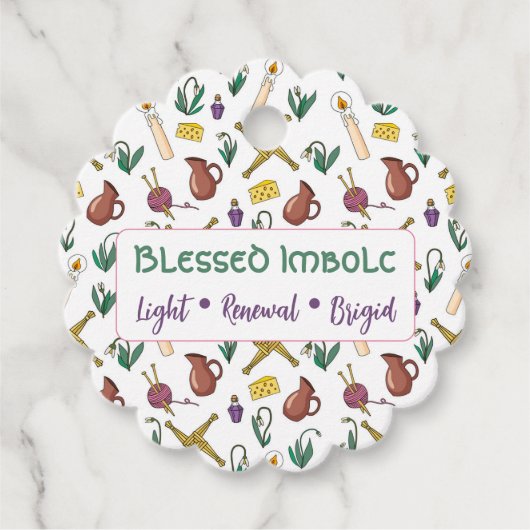 Custom Blessed Imbolc Light Renewal Brigid  Bedankjes Labels (Voorkant)