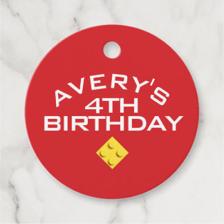 Custom BLOCK PARTY Kleurrijke Bricks Bedankt Bedankjes Labels