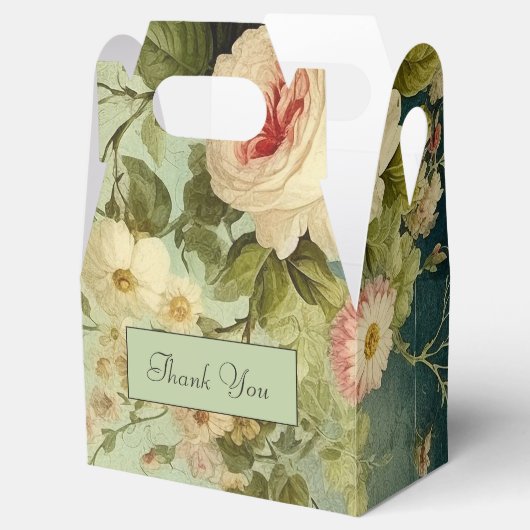 Custom  Bloemen Roos Greenery Bedankdoosjes (Geopend)