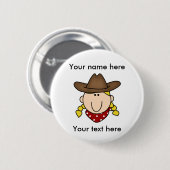 Custom Blond Cowgirl Ronde Button 5,7 Cm (Voorkant /achterkant)