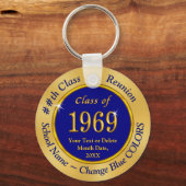 Custom Blue and Gold Class of 1969 Party Favors Sleutelhanger (Voorkant)
