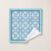 Custom Blue Aqua Turquoise Green Hip Ornate Art (Gant de toilette)
