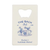 Custom Blue Bachelorette Party Favoriet Flesopener Kredietkaart Flessenopener (Voorkant)