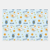 Custom Blue Basketball Hoop en Jersey Inpakpapier Vel (Voorkant 3)