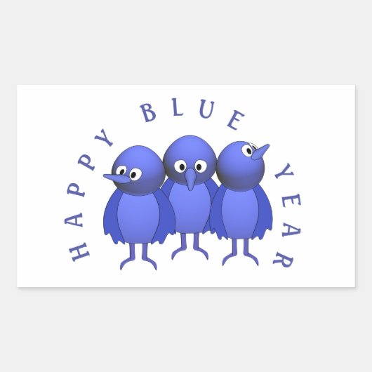 Custom Blue Birds Rechthoekige Sticker (Voorkant)