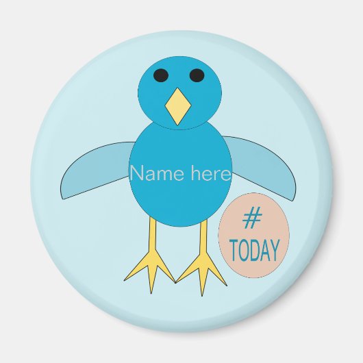 Custom Blue Birthday Boy Chick Magnet Magneet (Voorkant)