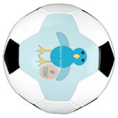 Custom Blue Birthday Boy Chick Soccer Ball (Tourné)