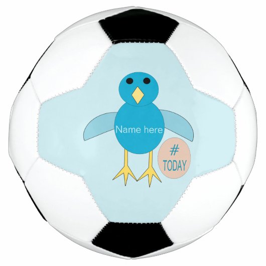 Custom Blue Birthday Boy Chick Soccer Ball (Devant)