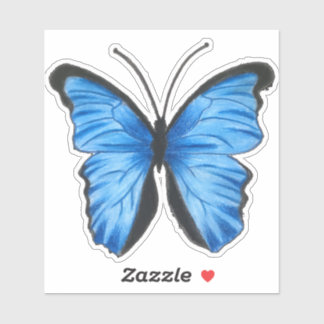 Custom Blue Butterfly Sticker