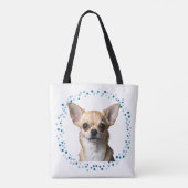 Custom Blue Chihuahua Tote Bag Photo Personalized (Achterkant)
