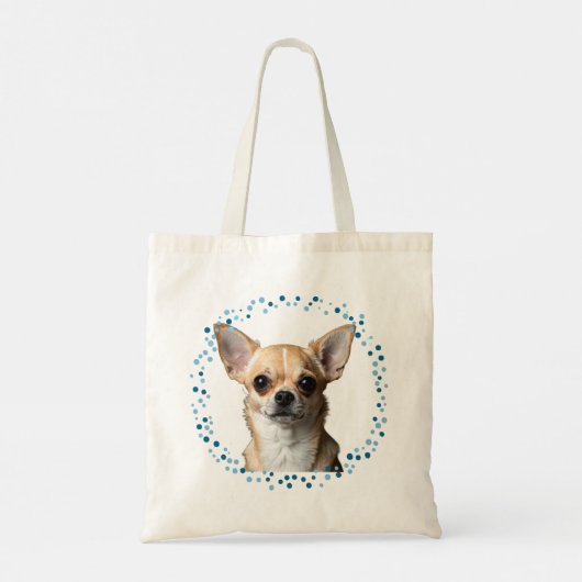 Custom Blue Chihuahua Tote Bag Photo Personalized (Achterkant)