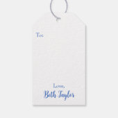 Custom Blue Chinoiserie Monkey Cadeaulabel (Achterkant)