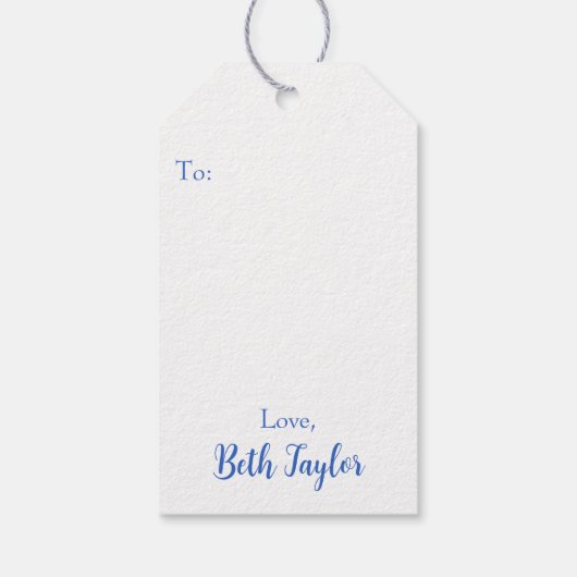 Custom Blue Chinoiserie Monkey Cadeaulabel (Achterkant)