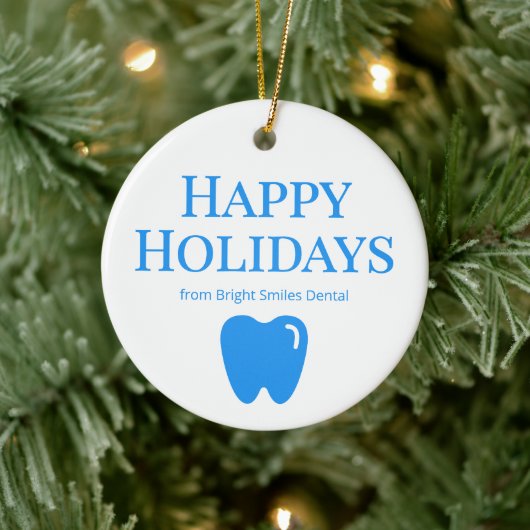 Custom Blue Dental Practice Ornament (Boom)
