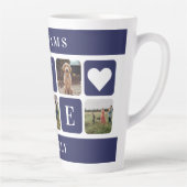 Custom Blue Family Photo Love Latte Mok (Rechts)