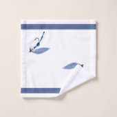 Custom Blue Fly Pêche Mouches Salle de bain côtièr (Gant de toilette)