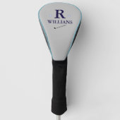 Custom Blue Golfer's Monogram Golfheadcover (Voorkant)