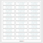 Custom Blue Individual Editable Address Stickers (Vel)