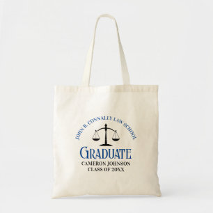Custom Blue Law School Afstuderen Herdenking Tote Bag