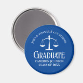 Custom Blue Law School Afstuderen Keepsake Magneet (Voorkant / Achterkant)
