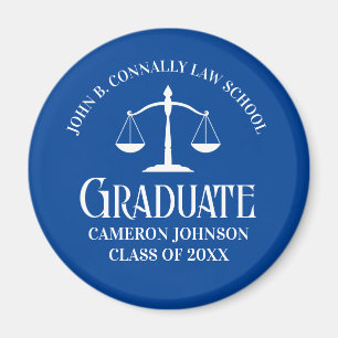Custom Blue Law School Afstuderen Keepsake Magneet